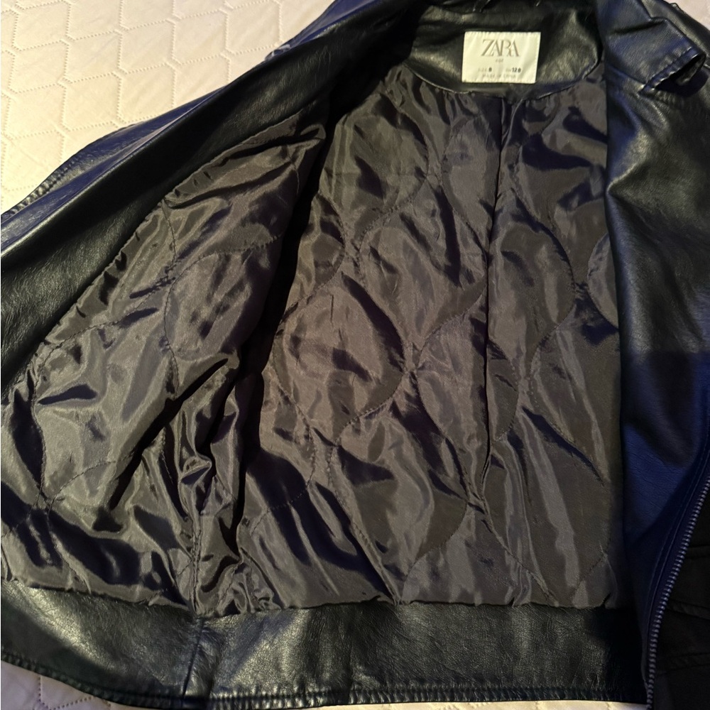 Zara Kids faux leather jacket size 8 - Picture 4 of 4